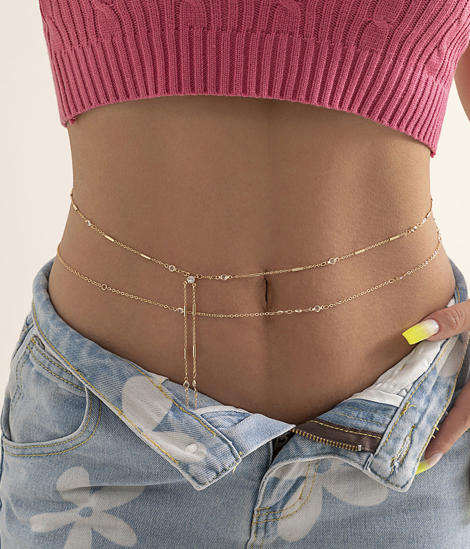 European and American Jewelry Collection: Vienna Verve Necklace and Body Chain with Alloy Material