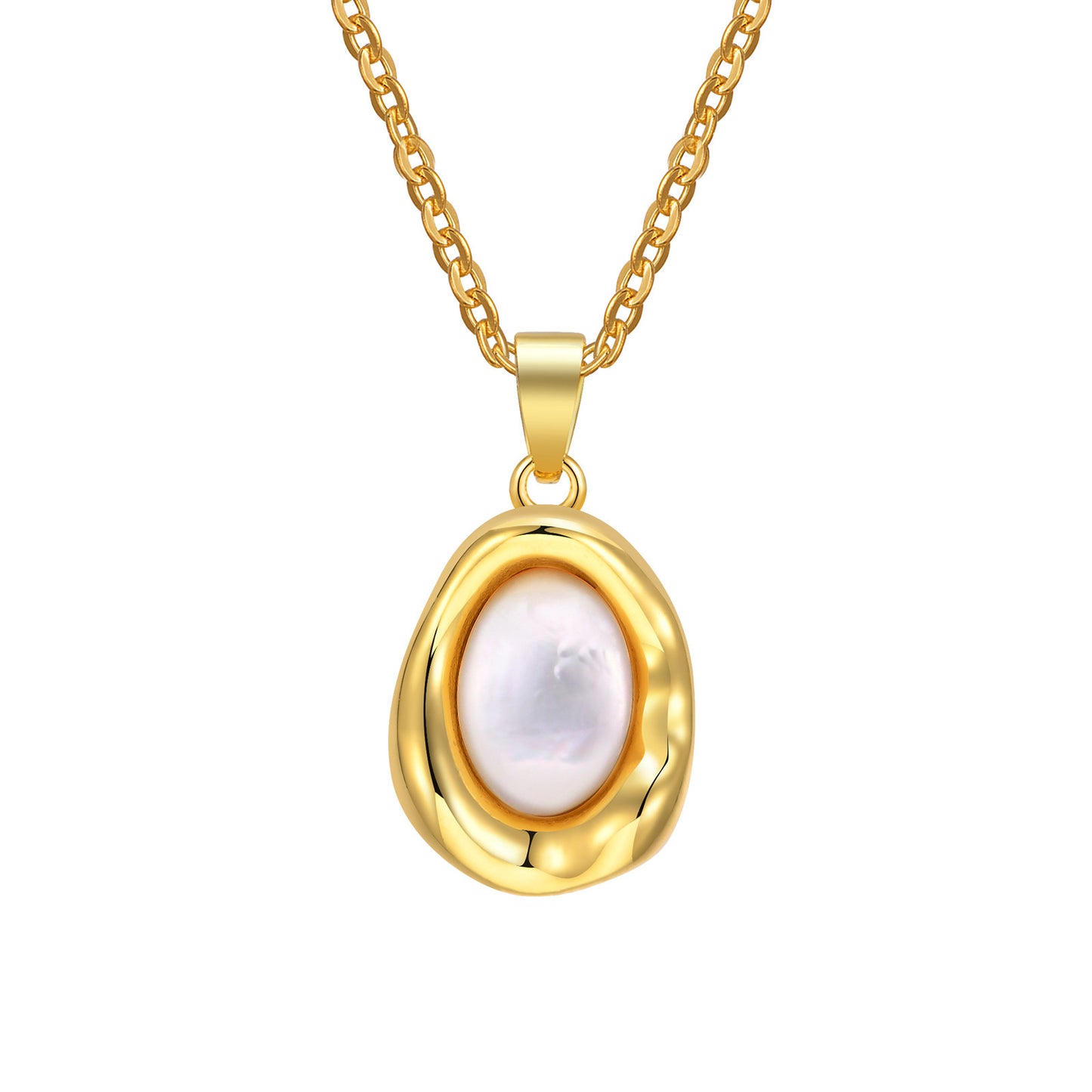 Women's Jewelry Shell Irregular Pendant Necklace 18K Gold