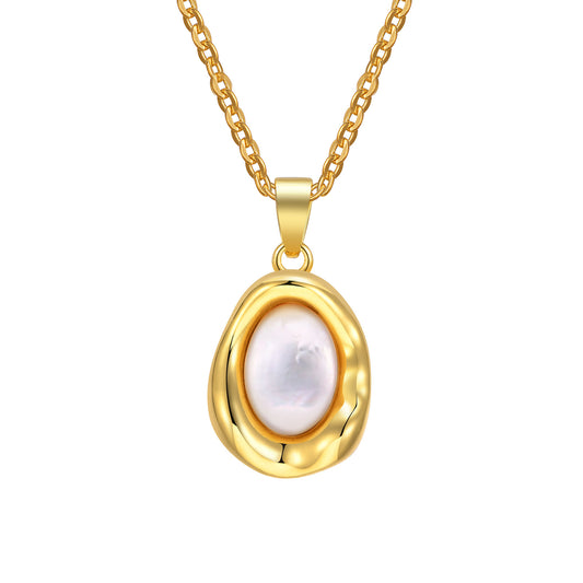 Women's Jewelry Shell Irregular Pendant Necklace 18K Gold