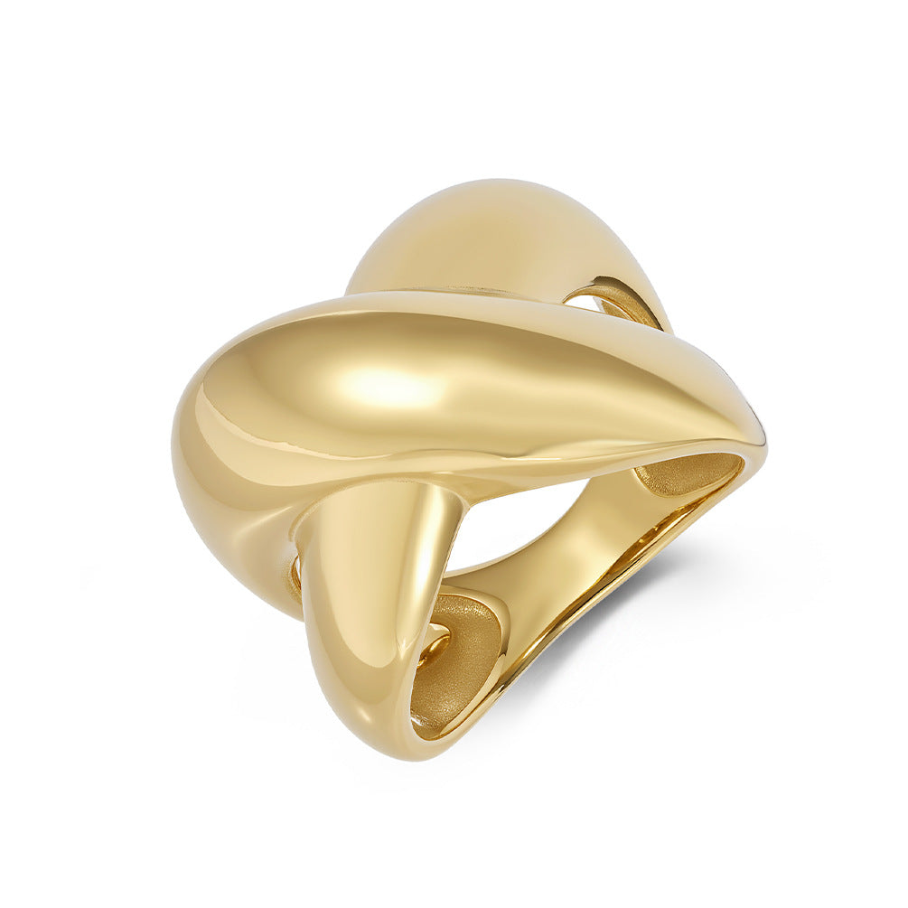 Planderful Stainless Steel Cross Ring Unisex Hollow Irregular Design For Everyday Versatile Wear