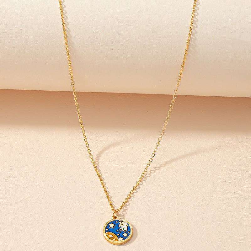 Space Explorer Unisex Long Necklace with Hip Hop Style