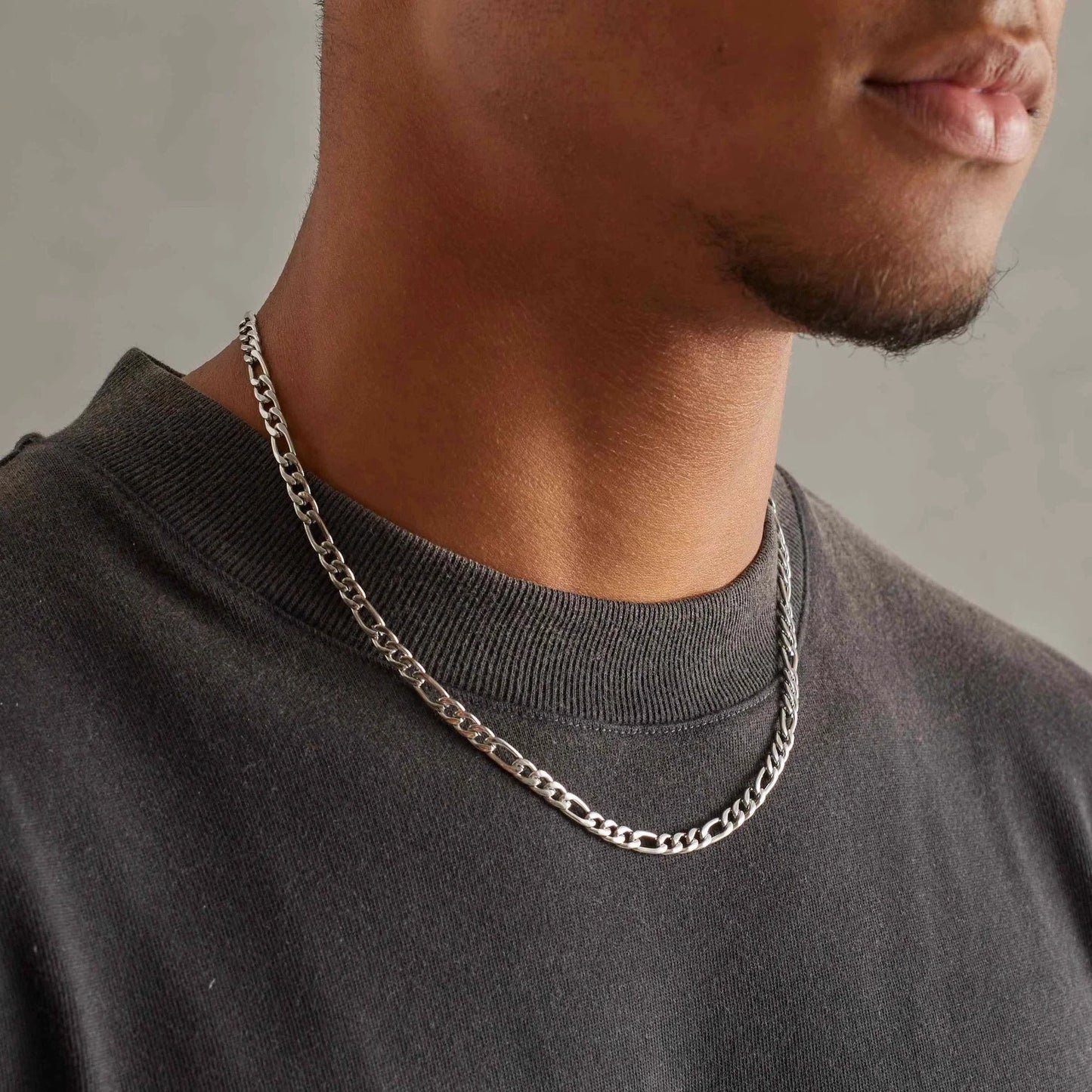 Planderful Jewelry Cuban Necklace For Men Stainless Steel Hip Hop Chain, Modern Collarbone Style