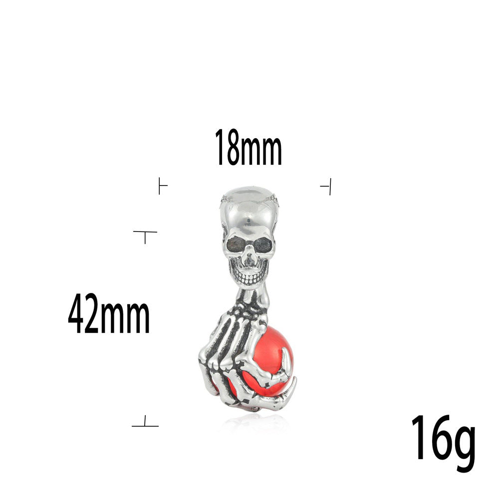 European And American Stainless Steel Skull Pendant Necklace