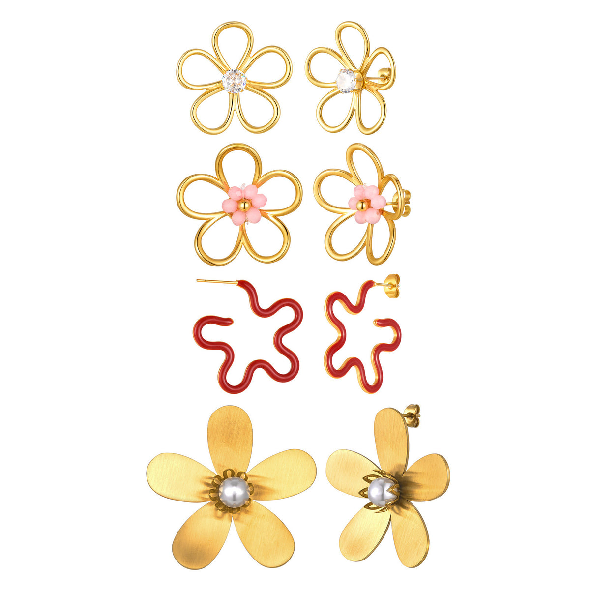 Floral Earrings — Four Distinct Designs