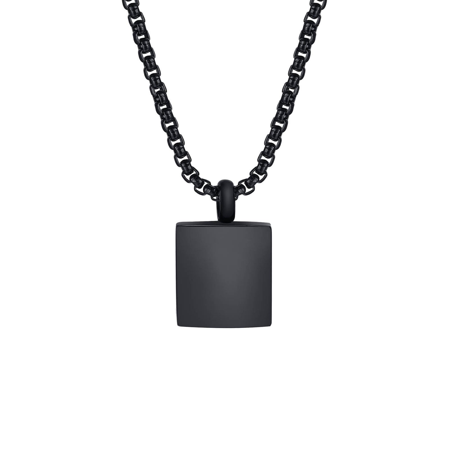 Stainless Steel Simple Small Square Surface Light Pendant for Men