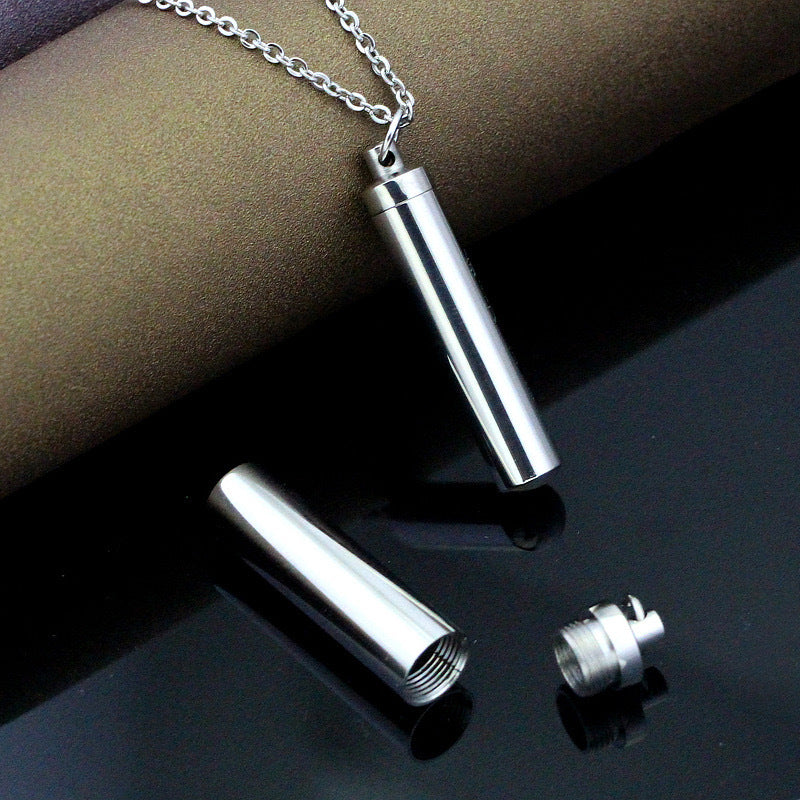 Planderful Perfume Bottle Necklace Unisex Stainless Steel Openable Capsule For Scent Memory And Message Gift