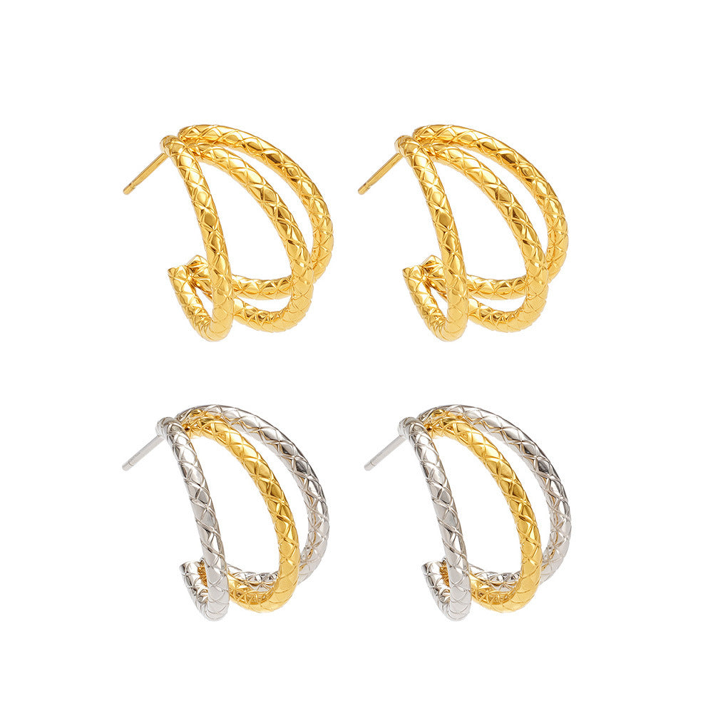 Planderful Everyday C Shaped Gold Plated Earrings