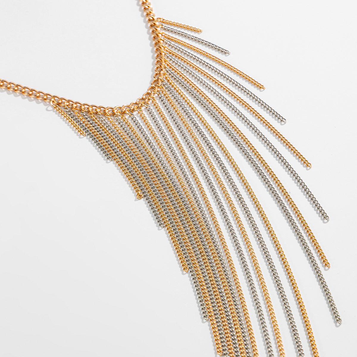 Waterfall Chain Fringe Layered Necklace