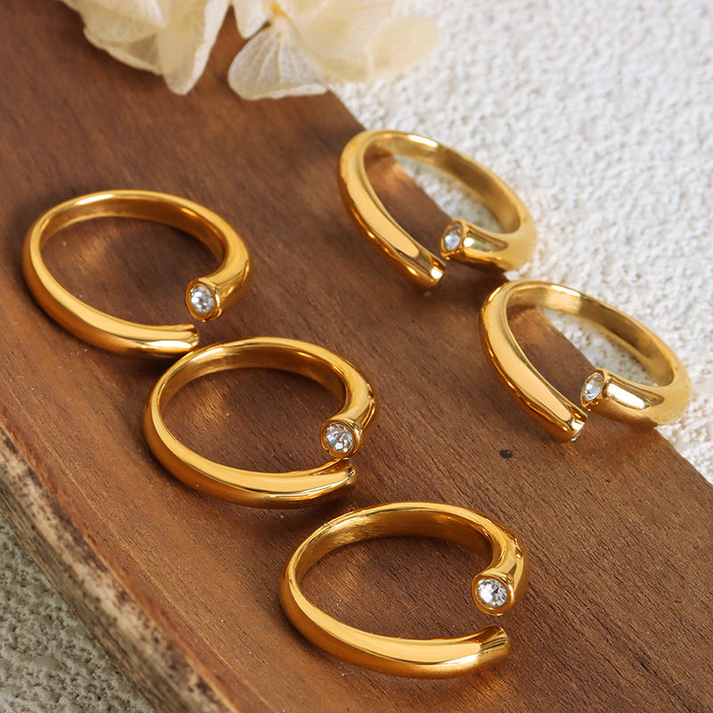 Cold Breeze Zircon Ring - Luxurious Titanium Steel Jewelry