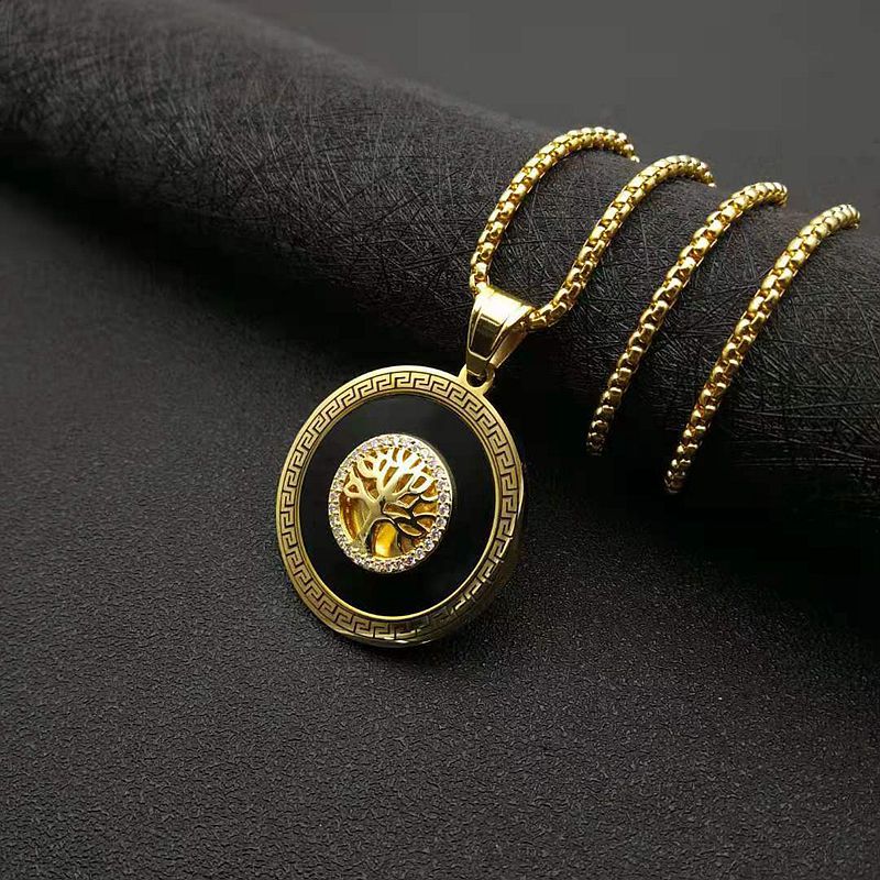 Zircon Necklace – Elegant Gold Plated Tree Of Life Pendant With Sparkling Cubic Zirconia Accents