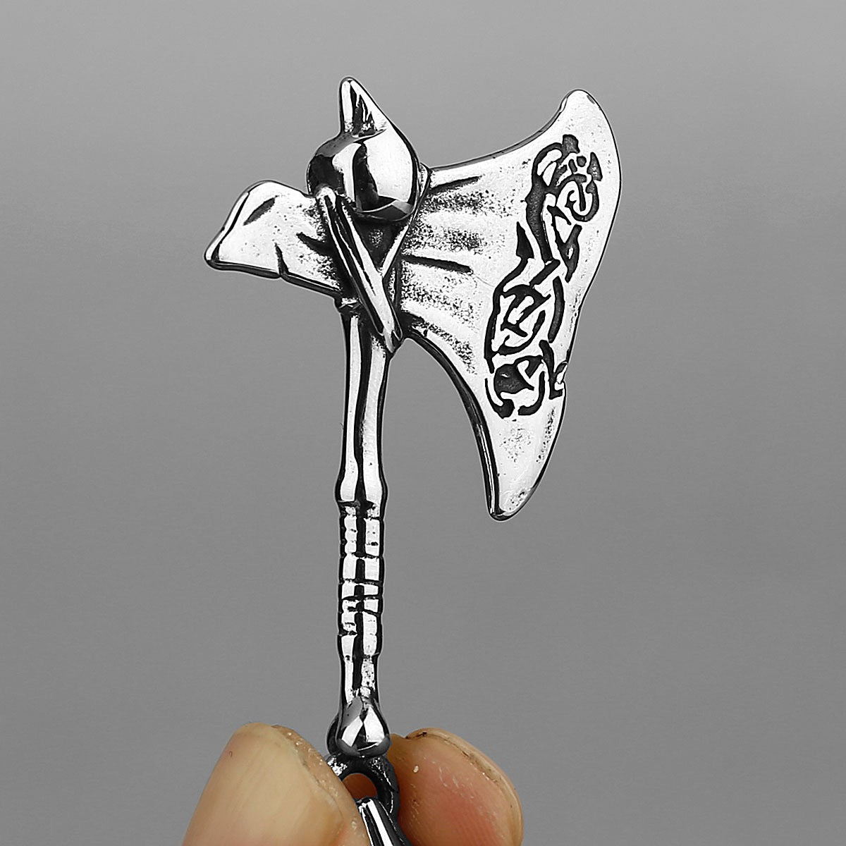 Planderful Nordic Viking Axe Pendant Necklace Titanium Steel For Men Bold Gift Ready