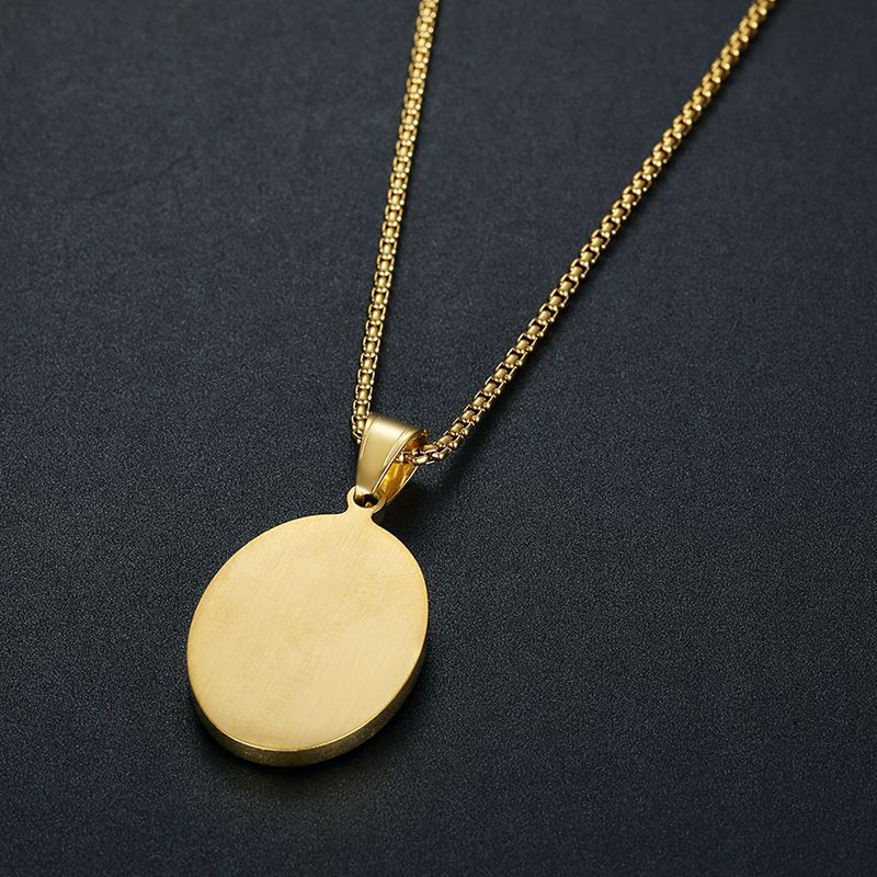 Planderful Hip Hop Jewelry Necklace Gold Plated Titanium Steel Pendant With AAA Zircon For Trendy Fashion Lovers