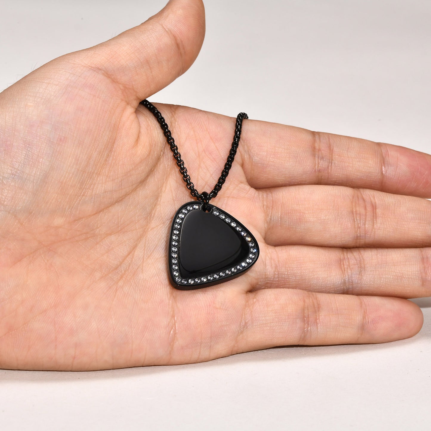 Men's Fashion Accessories Stainless Steel Guitar Pendant Black