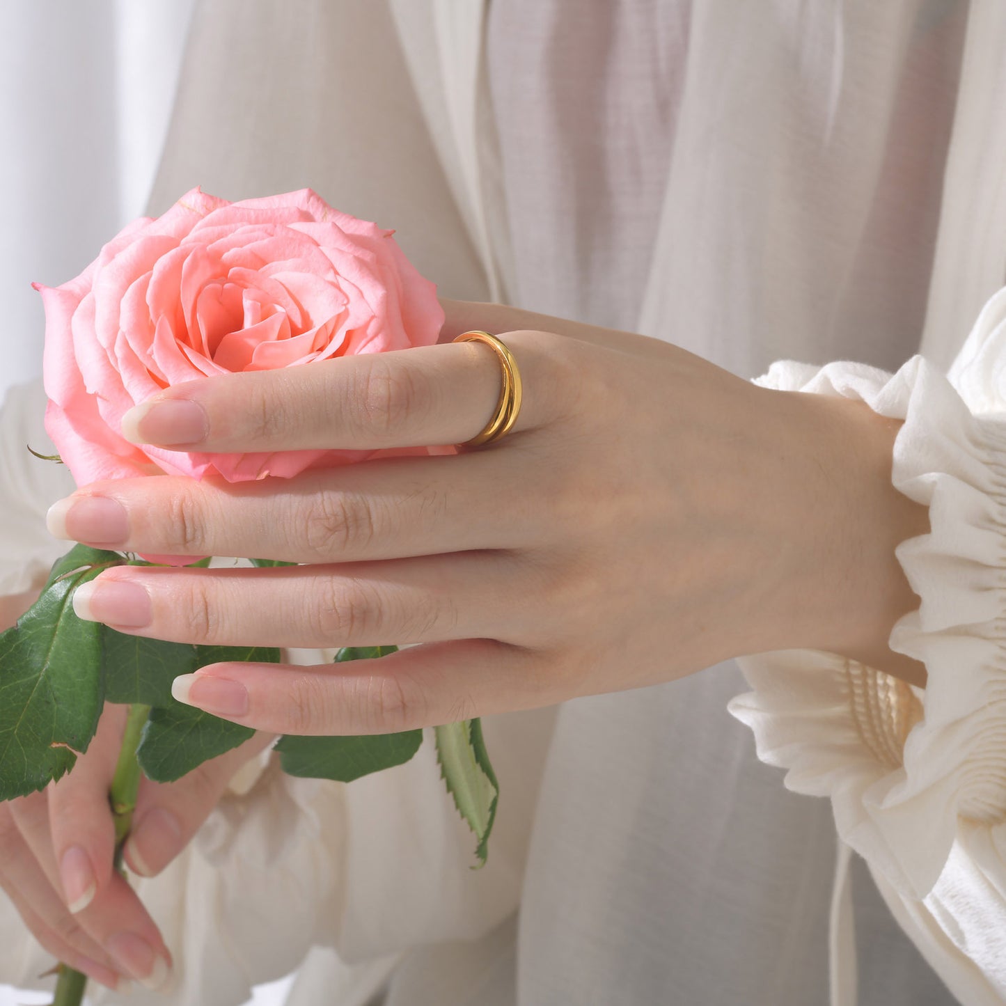 European And American Jewelry Three-In-One Plain Fashion Ring