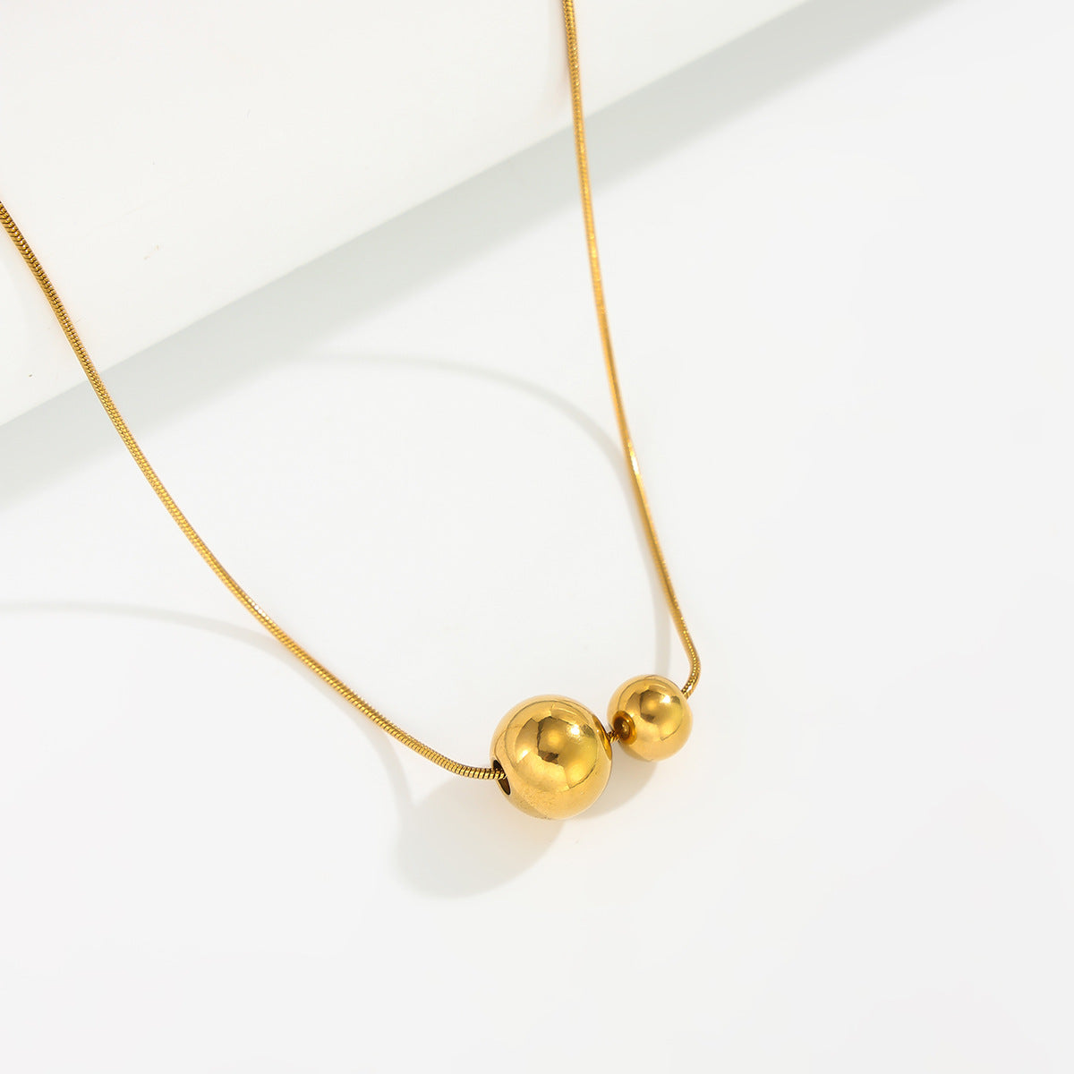 Adjustable Round Bead Snake Chain Necklace