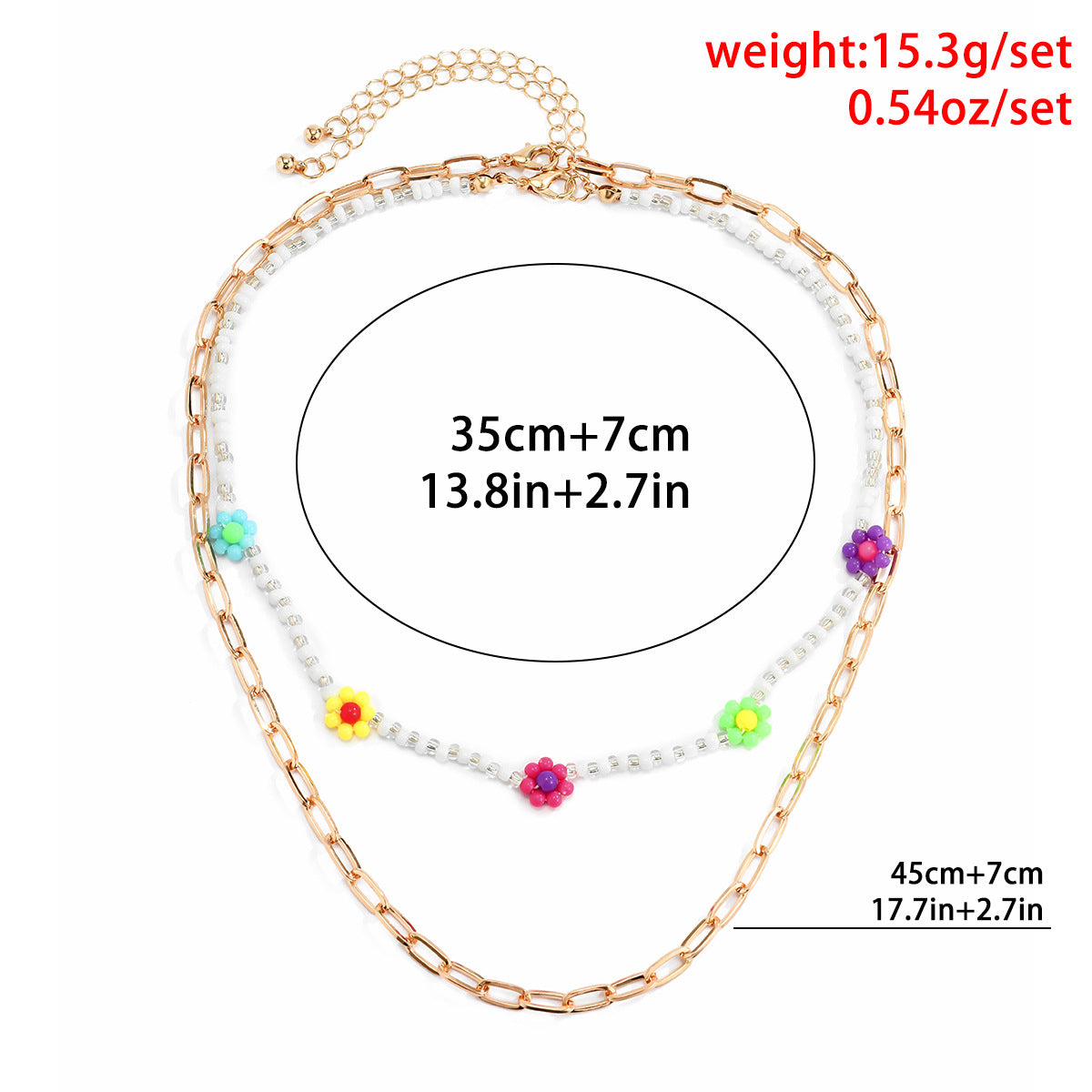 Planderful Vienna Verve Daisy Necklace Set For Women Colorful Holiday Style Mix And Match Statement Jewelry