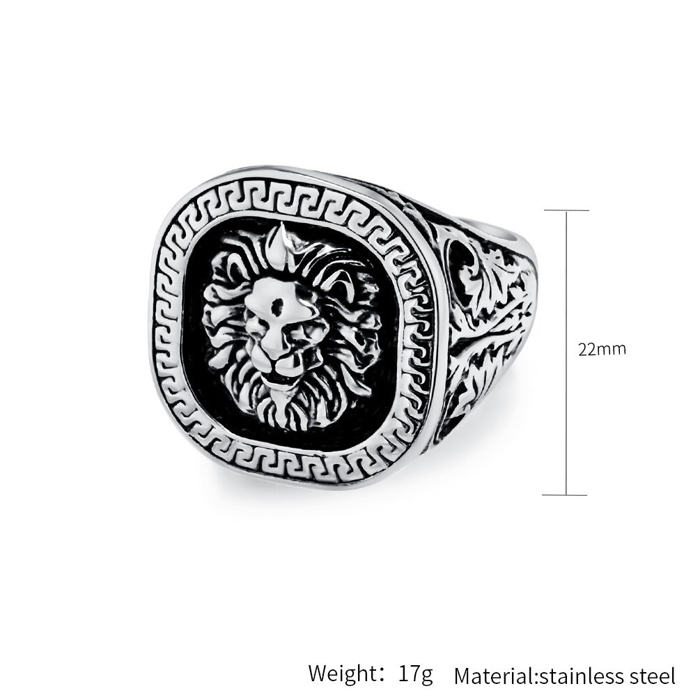 Steel Ring – Statement Lion Head Hip Hop Ring
