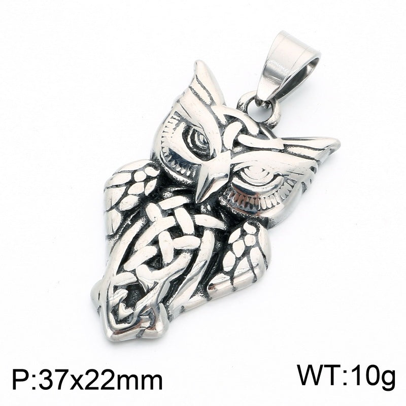 Giant Wolf Fenriel Screams Mask Pendant Three-Dimensional Two-Color Tiger Head Stainless Steel Necklace