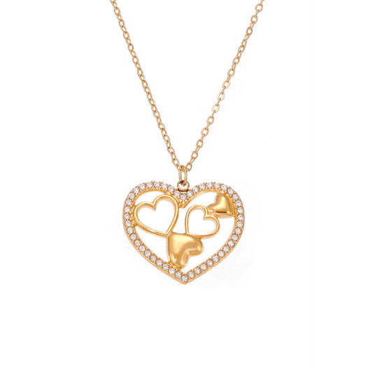 Planderful Zircon Necklace Versatile 18k Gold Plated Women
