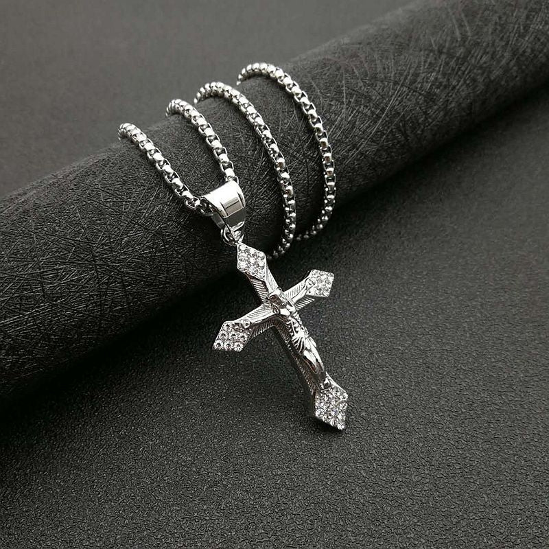 Steel Necklace – Elegant Cross Pendant Necklace For Everyday Wear Gift For Him Or Her