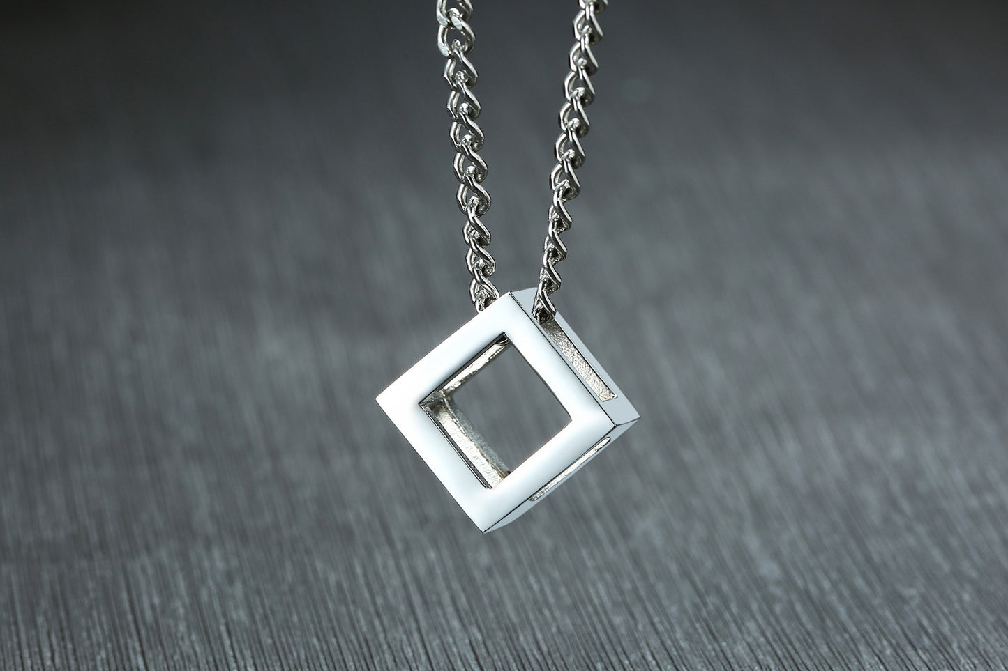 Stainless Steel Hollow Pendant Cube Rubik's Cube Necklace