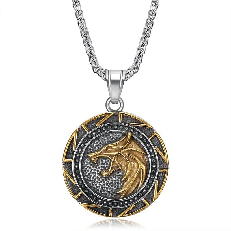 Planderful Viking Rune Pendant Necklace for Men Stainless Steel Durable Nordic Jewelry