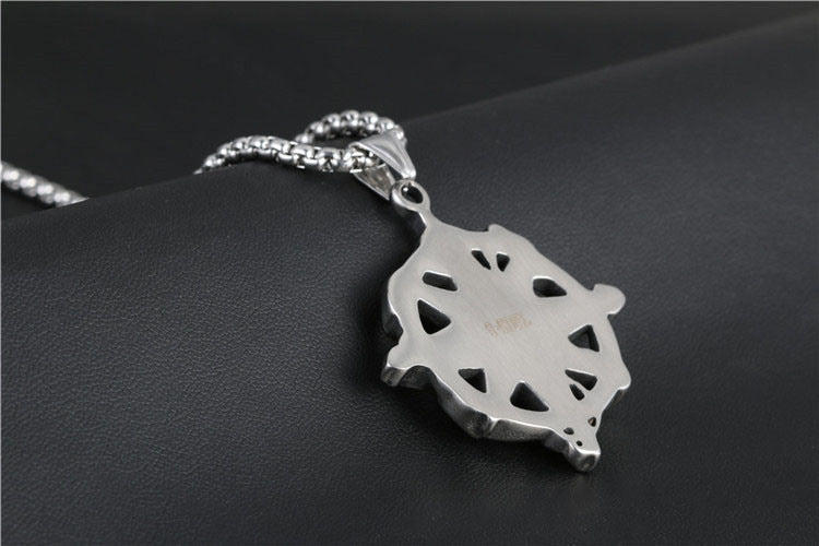 Vintage Titanium Steel Compass Pendant Necklace for Men - Dynamic Fitness Design by Planderful