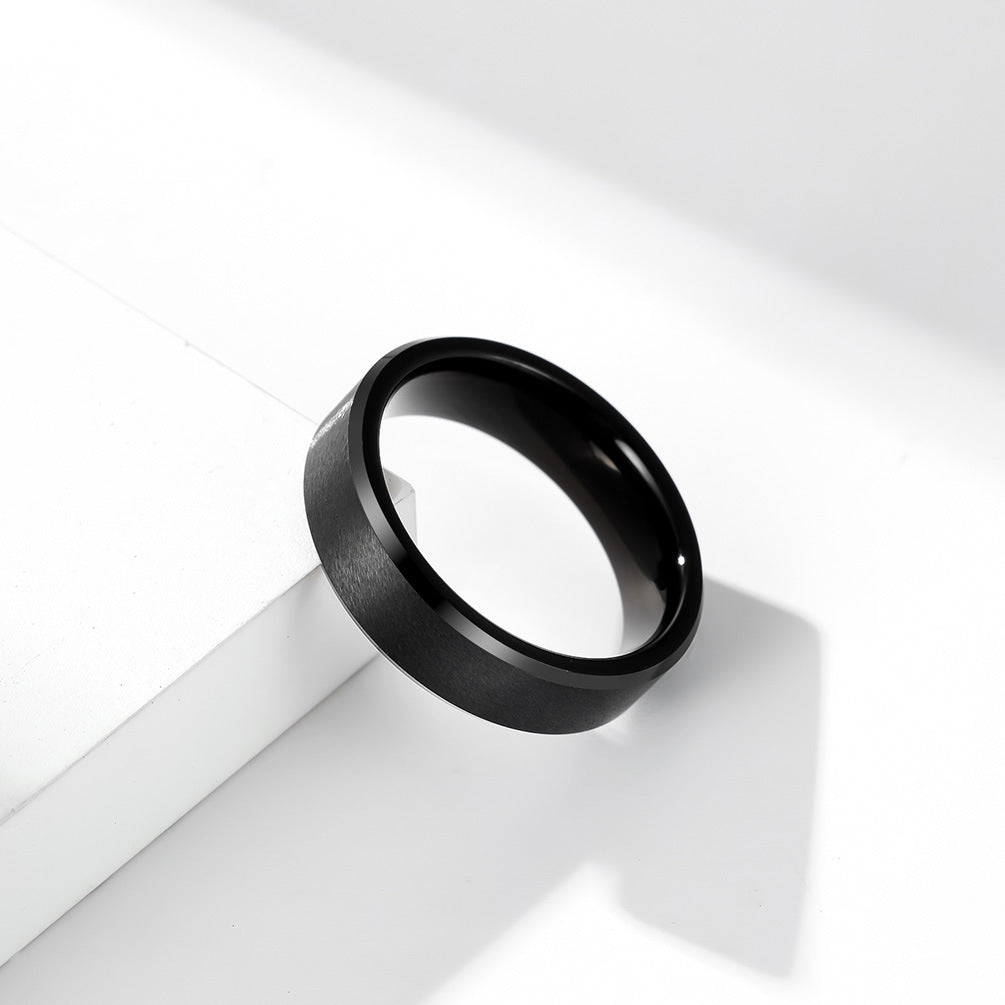 Stylish Black Matte Tungsten Steel Ring for Men 6/8/10mm