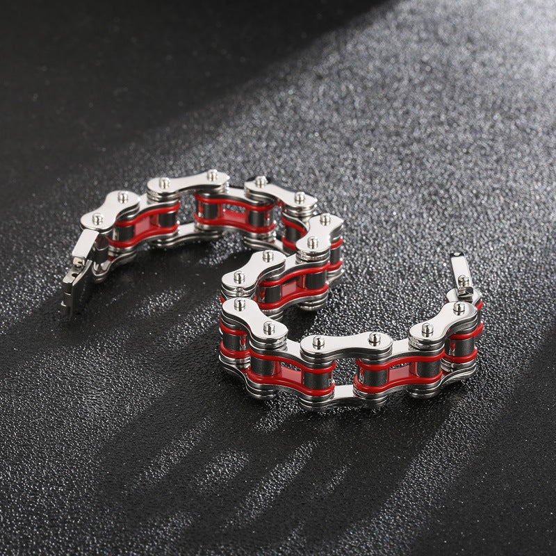 Planderful Men Bicycle Chain Bracelet Street Style Titanium