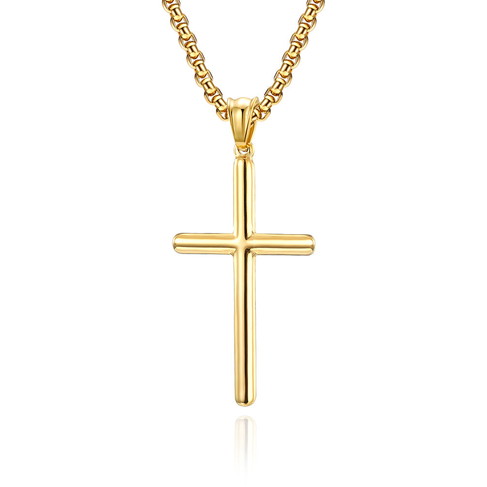 Steel Necklace – Minimalist Cross Pendant