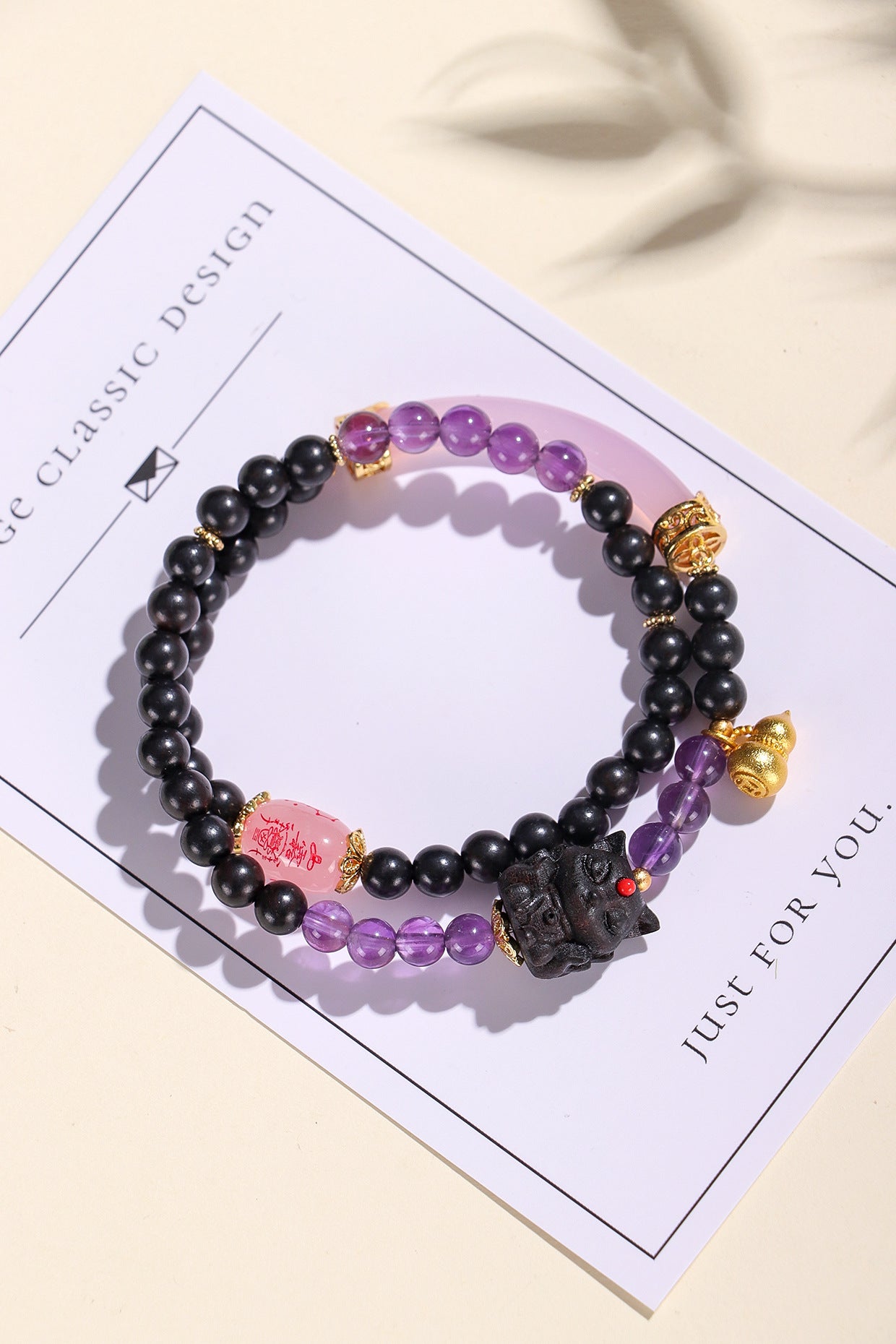 Planderful Fortune's Favor Bracelet – Original Design with Pink Agate and Amethyst
