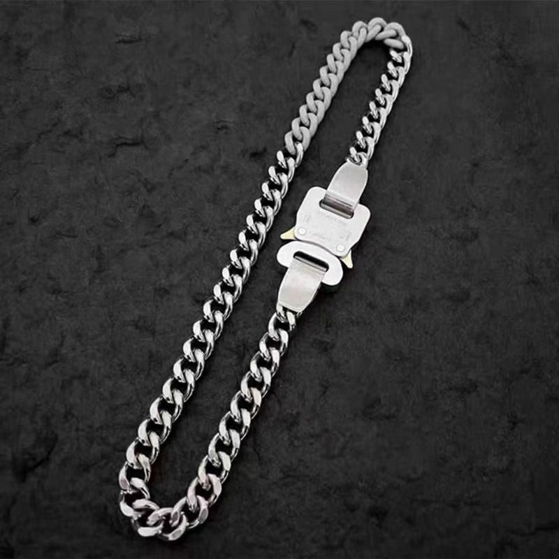 Planderful Jewelry Steel Lock Chain Necklace For Men Hip Hop Street Style Premium