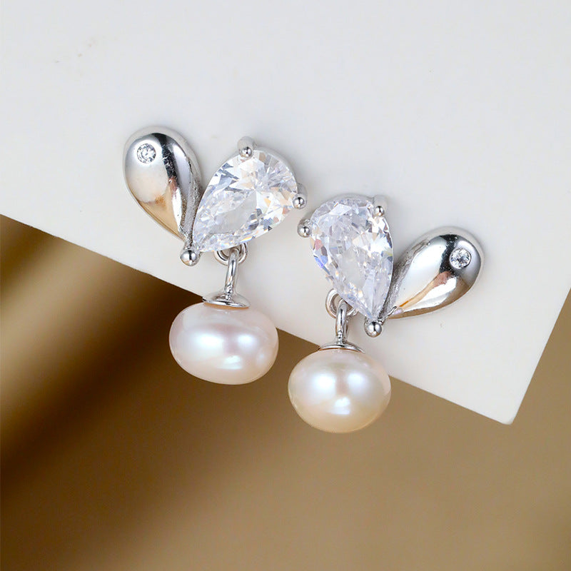 Pearl Love 925 Sterling Silver Women's Earrings