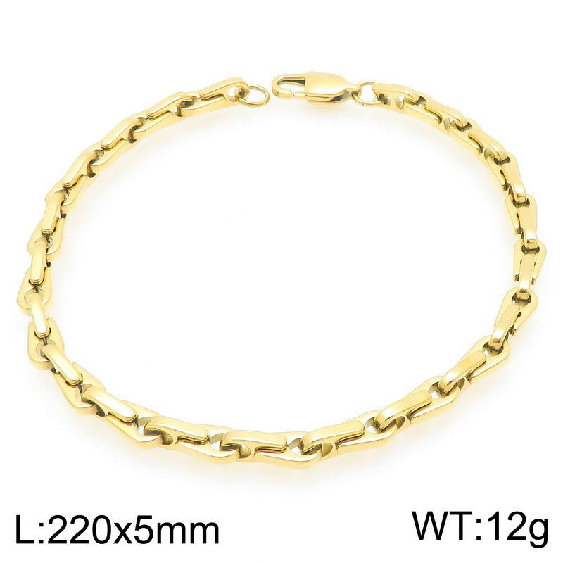 Japan Korea Fashion Melon Seed Chain Bracelet Necklace Set