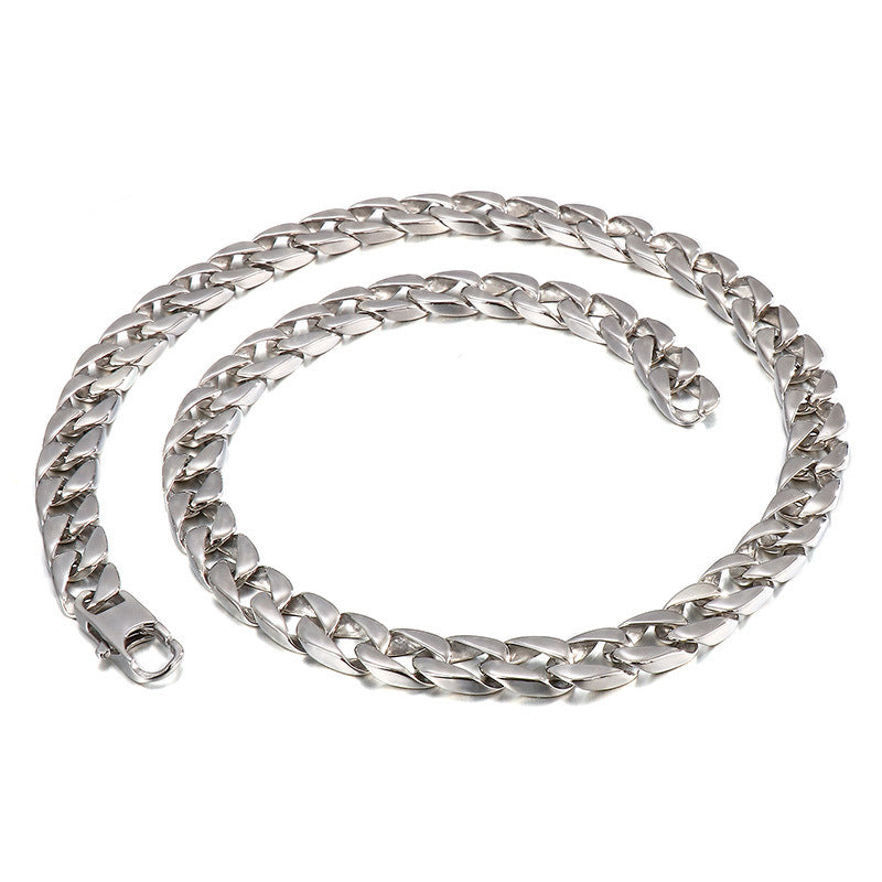 Stainless Steel Titanium Steel Grinding Necklace, Rock