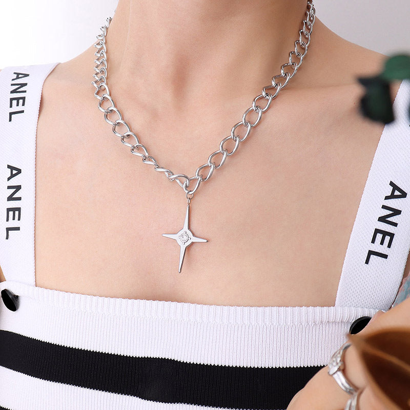 Stylish Cross Zircon Necklace for Men and Women