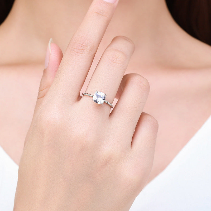 Twist Silver Zircon Ring - Japanese and Korean Style Summer Jewelry
