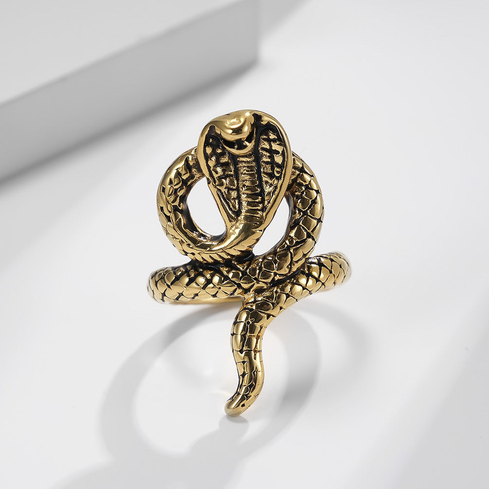 King Cobra Stainless Steel Ring Men's