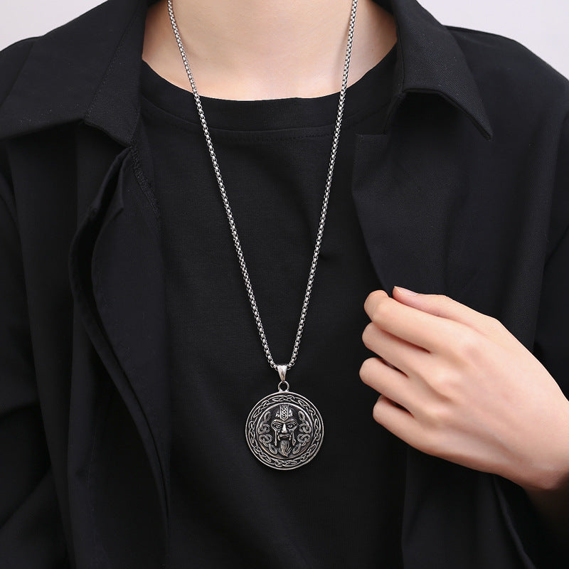 Stainless Steel Necklace – Vintage Viking Pendant For Men
