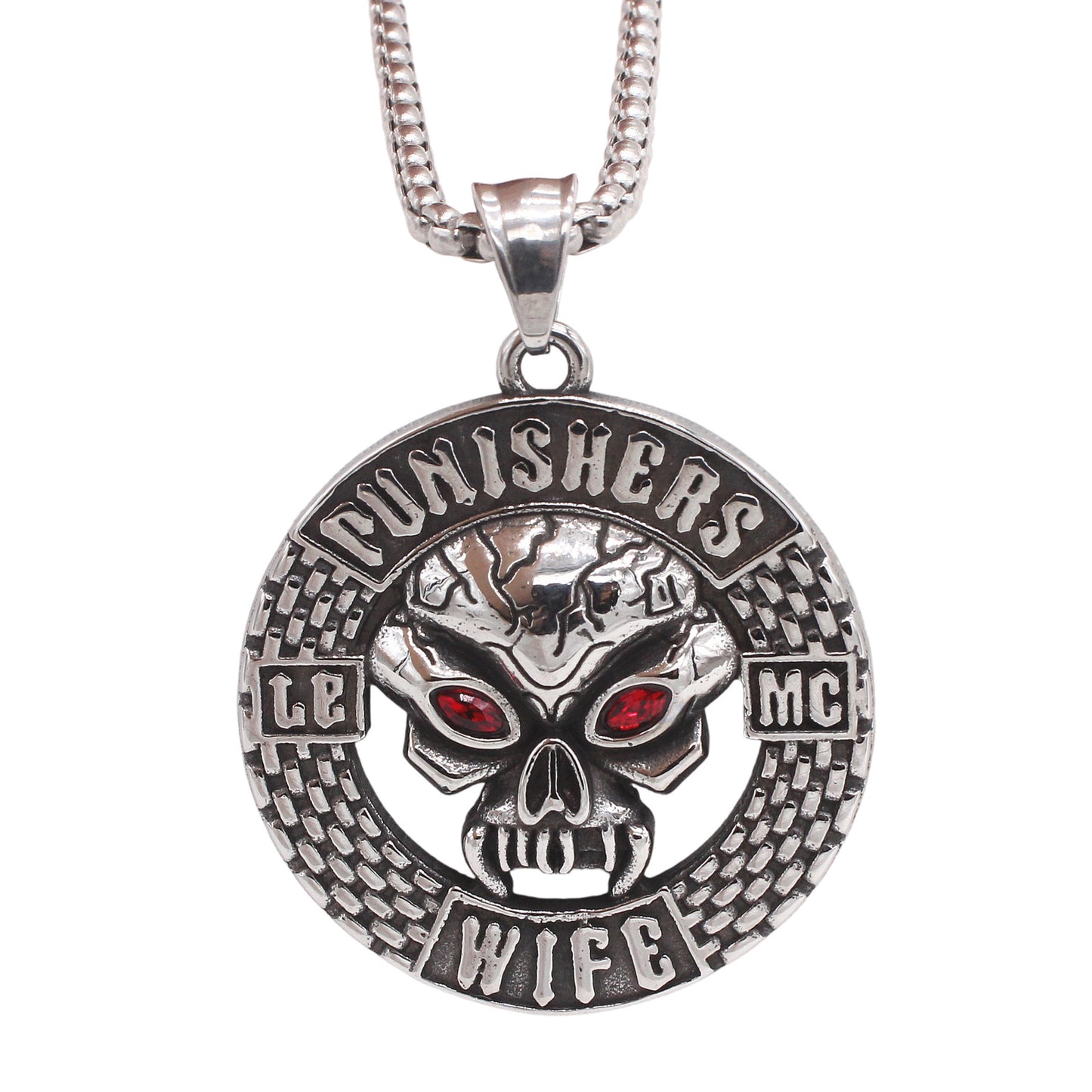 Planderful Jewelry Vintage Skull Pendant For Men Zircon Red Eye Titanium Steel Accessory