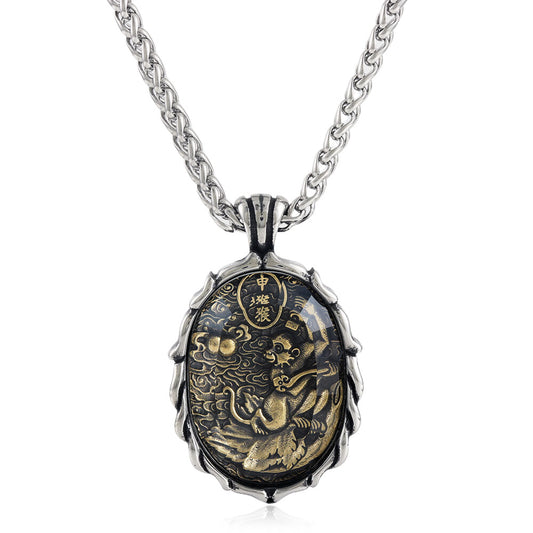 European And American Titanium Steel Animal Zodiac Pendant