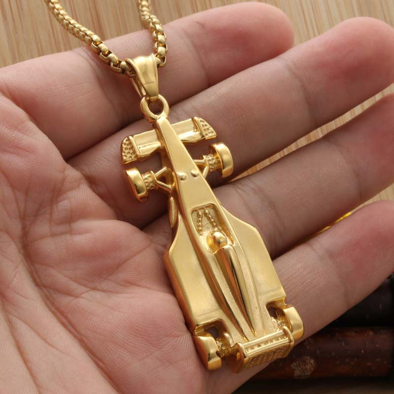 Personalized Titanium Steel Traffic Jam Pendant Necklace for Men - Retro Punk Style