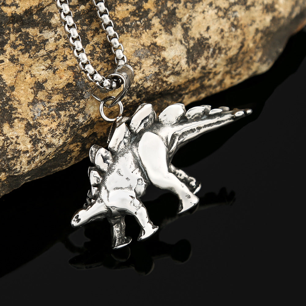 New Fashion Titanium Steel Dinosaur Pendant Necklace for Men