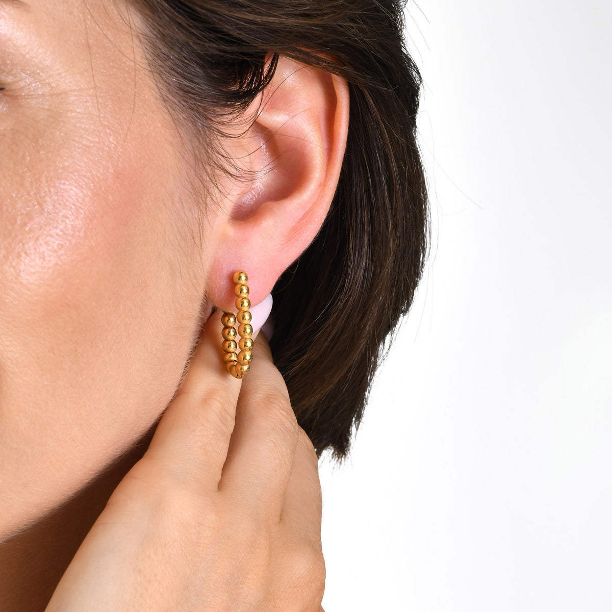 Modern Gold-Tone Stainless Steel Earrings
