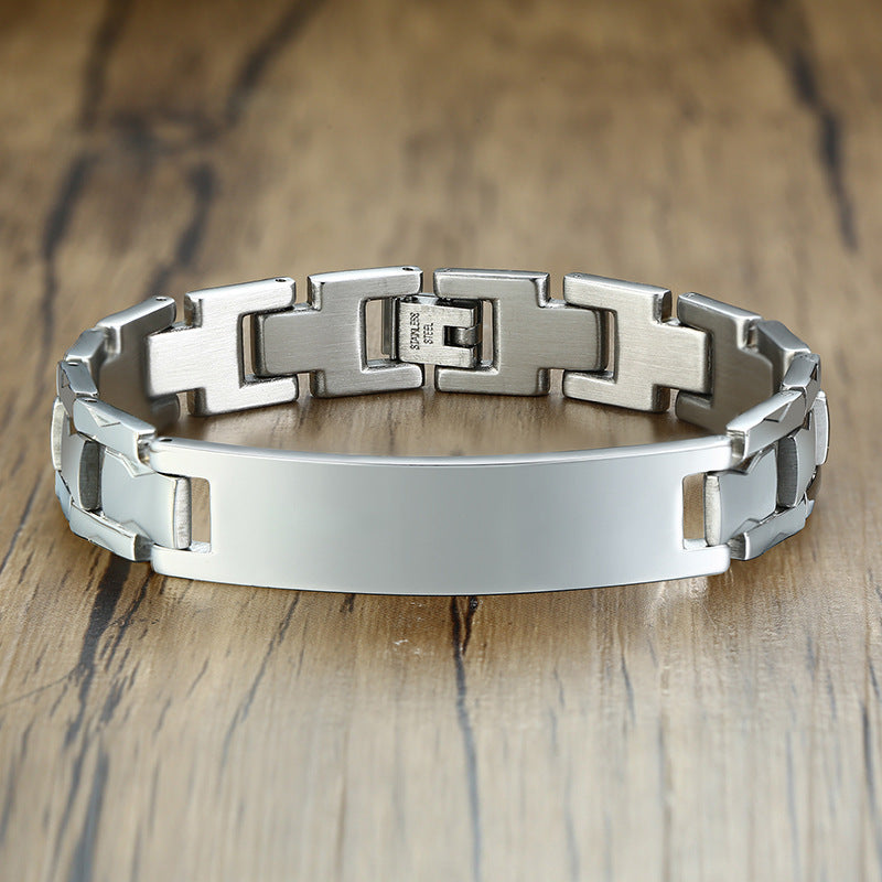 Men's Titanium Steel Surface Brushed Watch Chain Bracelet