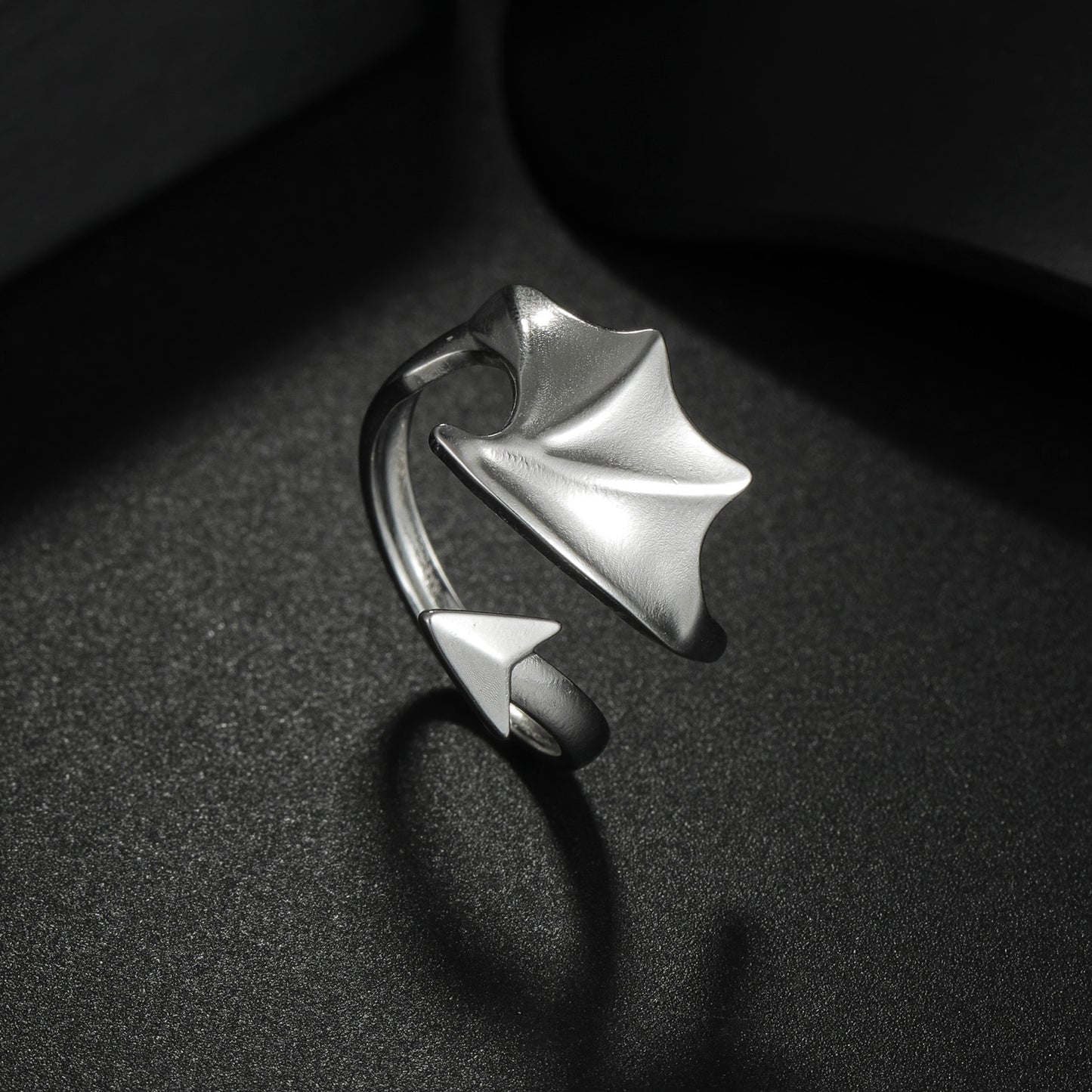 Planderful Everyday Genie Angel Wings Ring Unisex Adjustable Stainless Steel Protection Statement Couple Ring