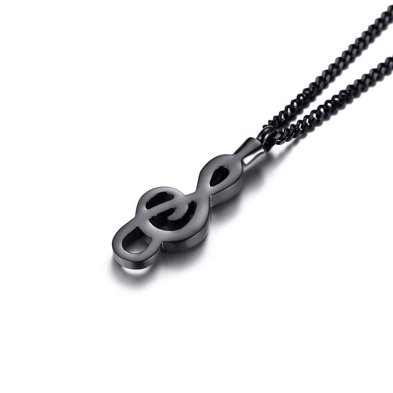 Cross-Border E-Commerce Jewelry Wholesale Stainless Steel Music Note Urn Pendant Neutral For Men And Women