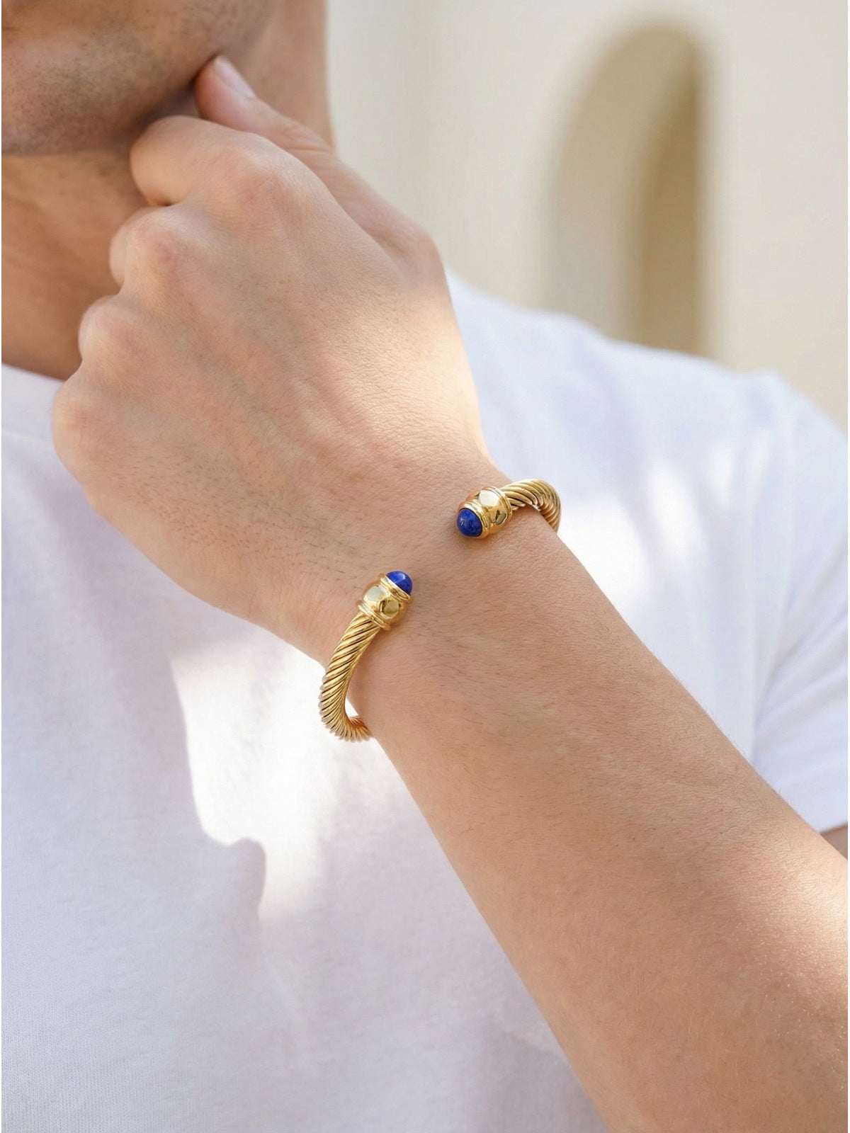 Tiger's Eye Braided Adjustable Stainless Steel Bracelet
