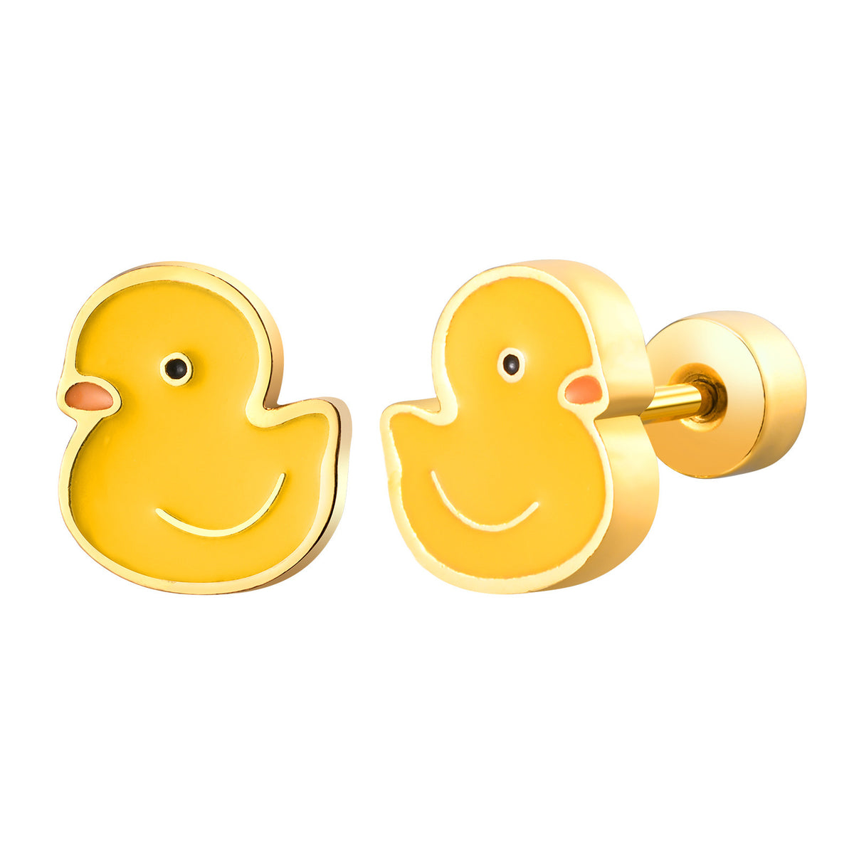 Gold-Tone Duck Earrings