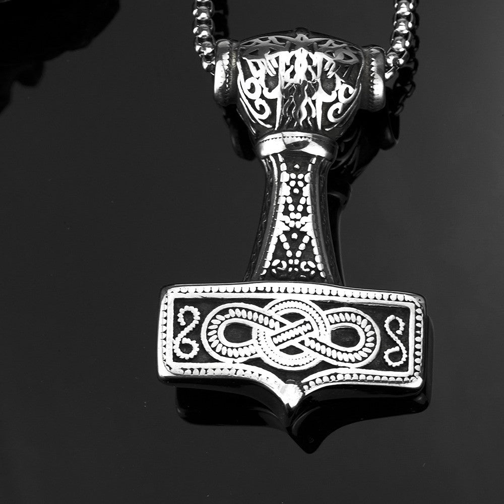 Planderful Thor Hammer Pendant Personalized Viking Necklace For Men Titanium Steel Bold Trendsetter Jewelry